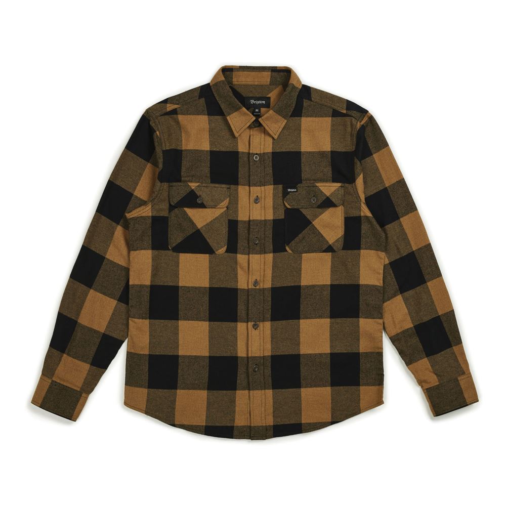 Brixton Bowery Flanella Camicia a Maniche Lunghe Nero Bronzo
