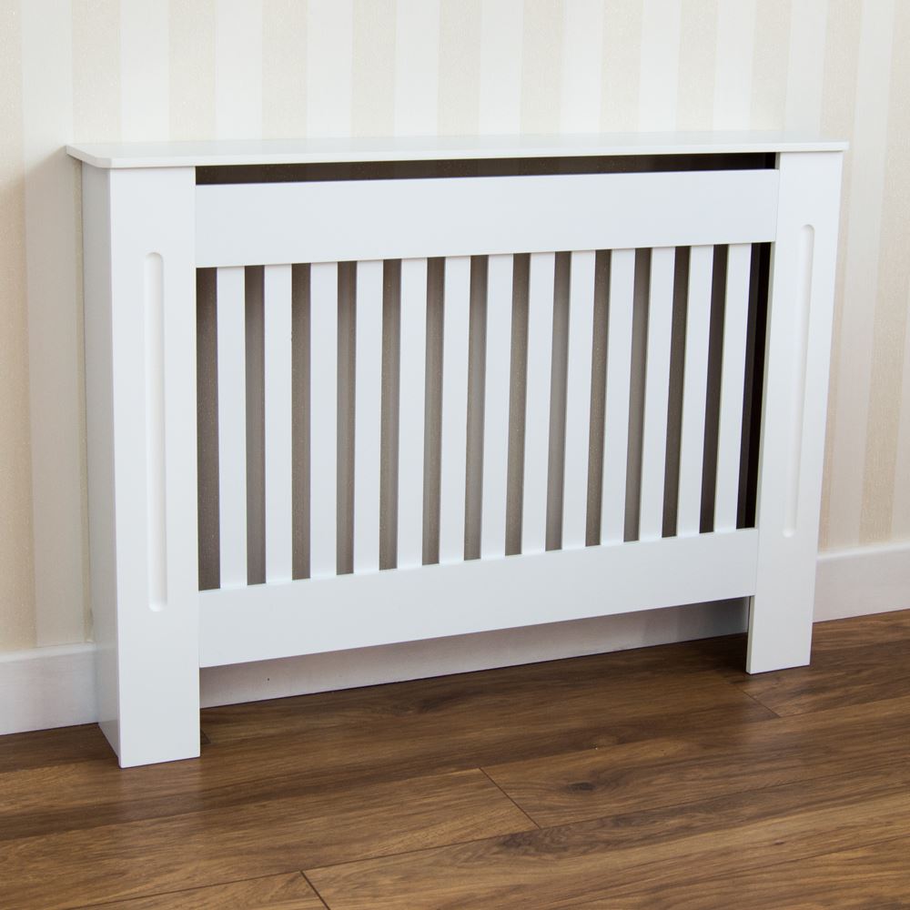Chelsea couvre-radiateur en bois grill à lattes mdf meuble blanc tailles