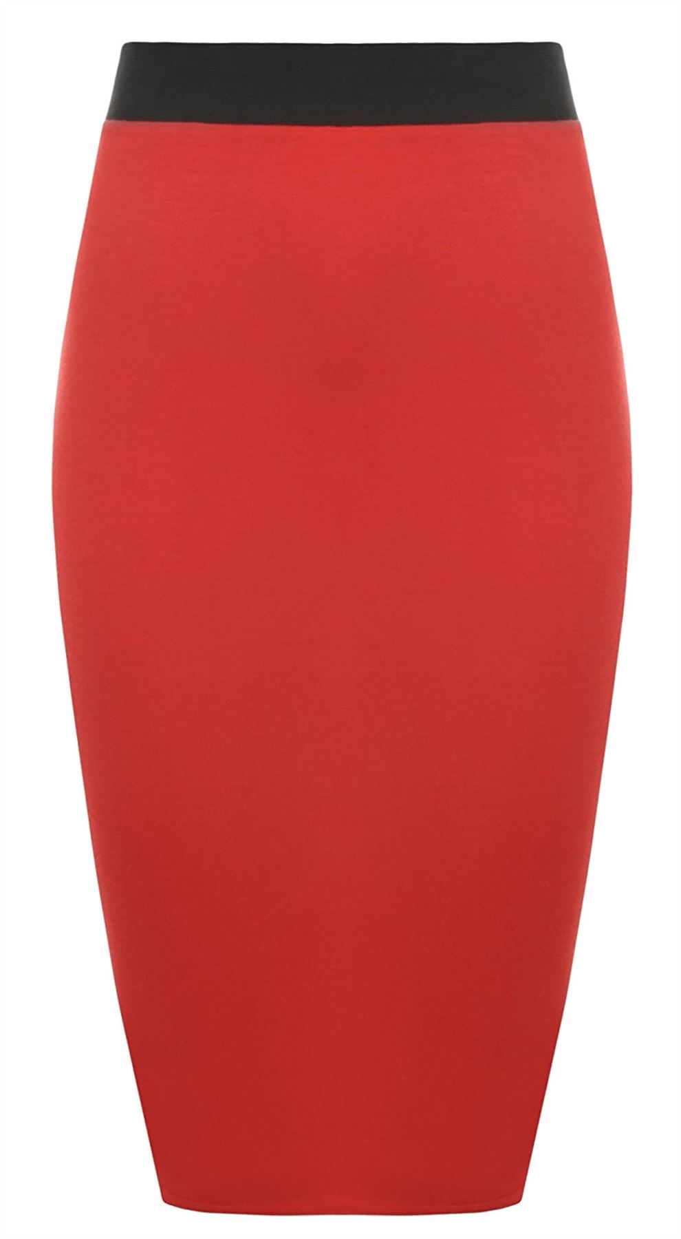 Femmes moulante Pencil Midi Skirt pour Femme de haute taille élastique Stretch Jupe