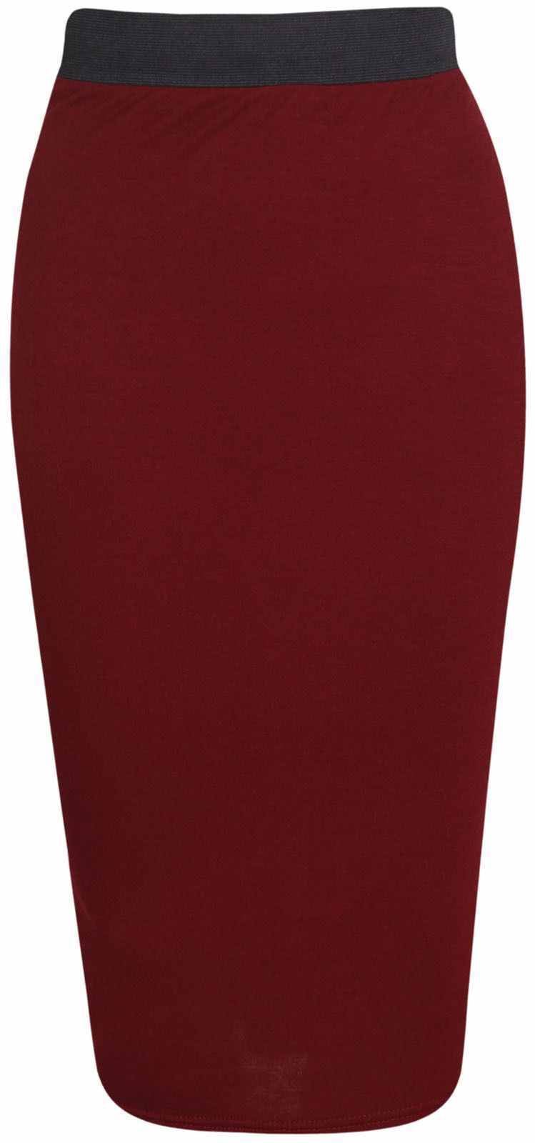 Femmes moulante Pencil Midi Skirt pour Femme de haute taille élastique Stretch Jupe
