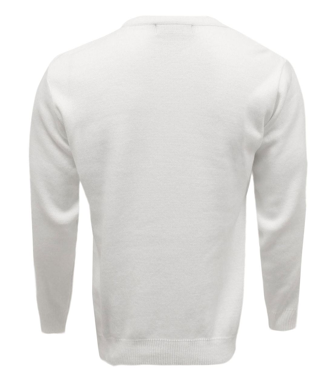 Mens V Neck Knitted Bowling 10G Jumper Top Adult Long Sleeves Winter Sweater Lot