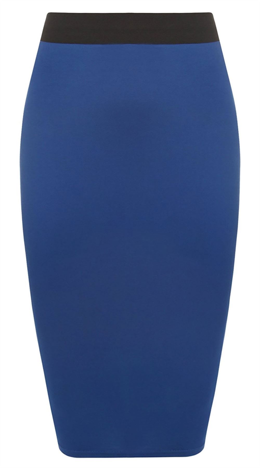 Femmes moulante Pencil Midi Skirt pour Femme de haute taille élastique Stretch Jupe