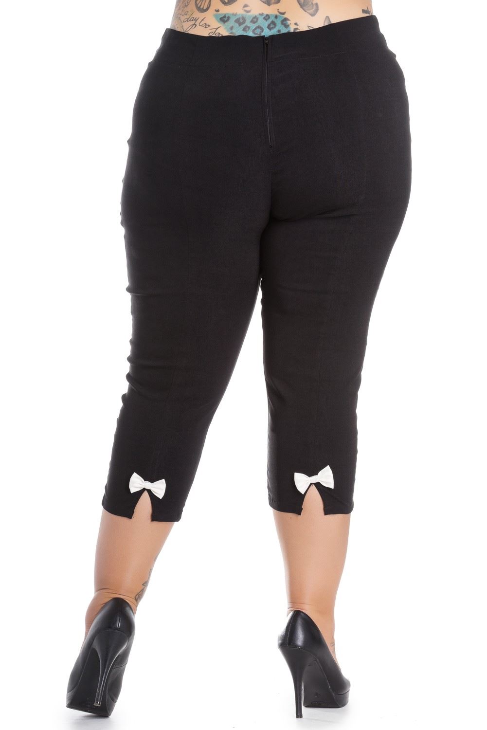4XL Hell Bunny Anna Capri Trousers 50/'s Style Vintage Cherry Bow PLUS SIZE XS