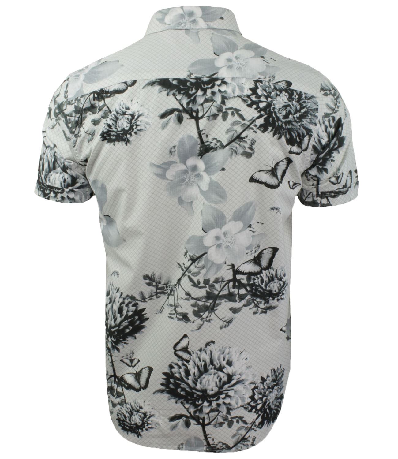 Camicia da Uomo Designer Cotone SMART Hawaiano MANICA CORTA stampa AUTO Ancoraggio Foglia