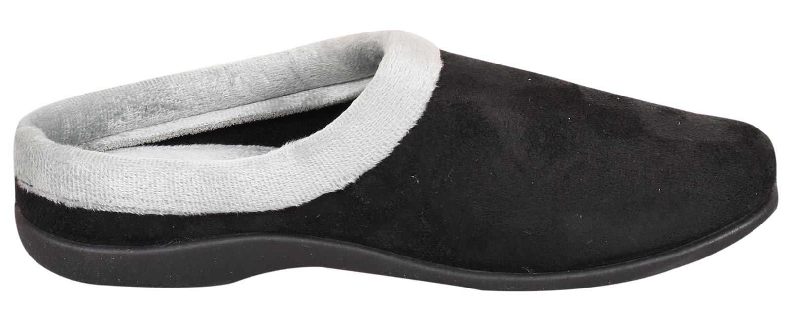 Ladies Slipper Mules Velour Suede Slip on Padded Slider Indoor Outdoor Shoes