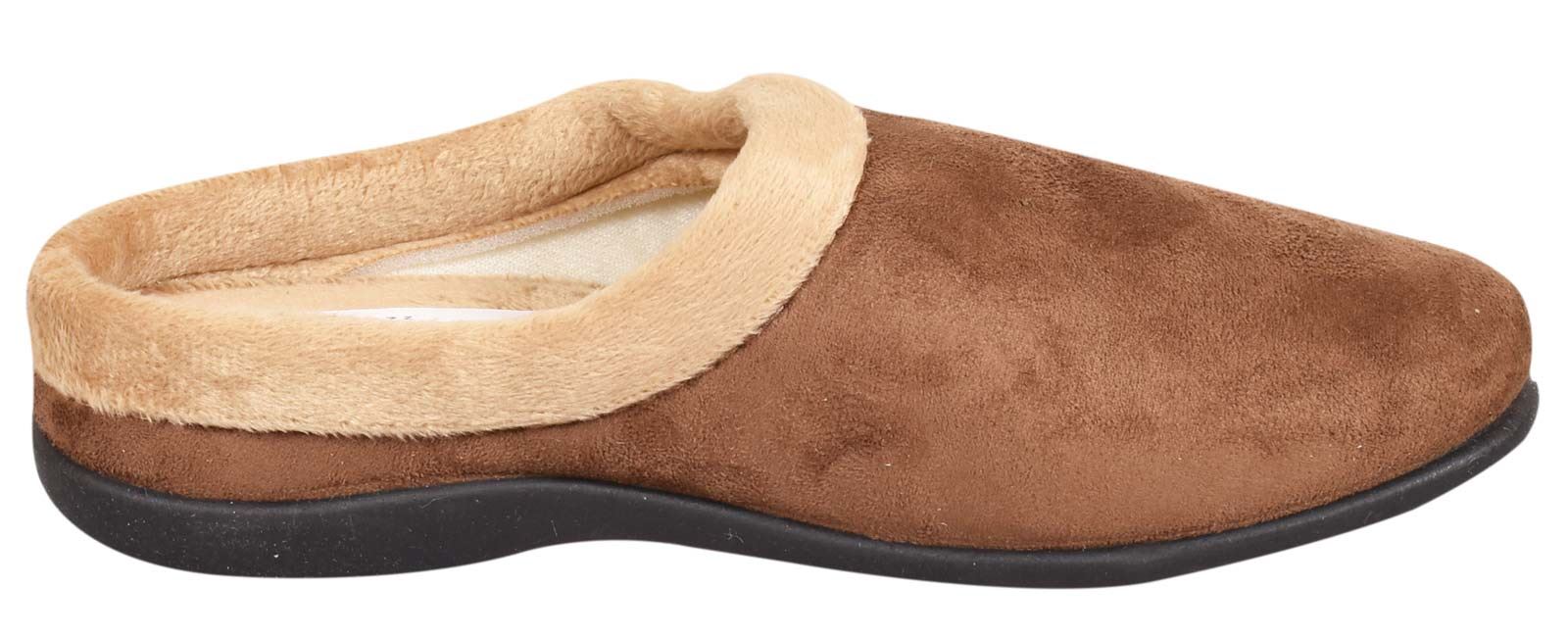 Ladies Slipper Mules Velour Suede Slip on Padded Slider Indoor Outdoor Shoes