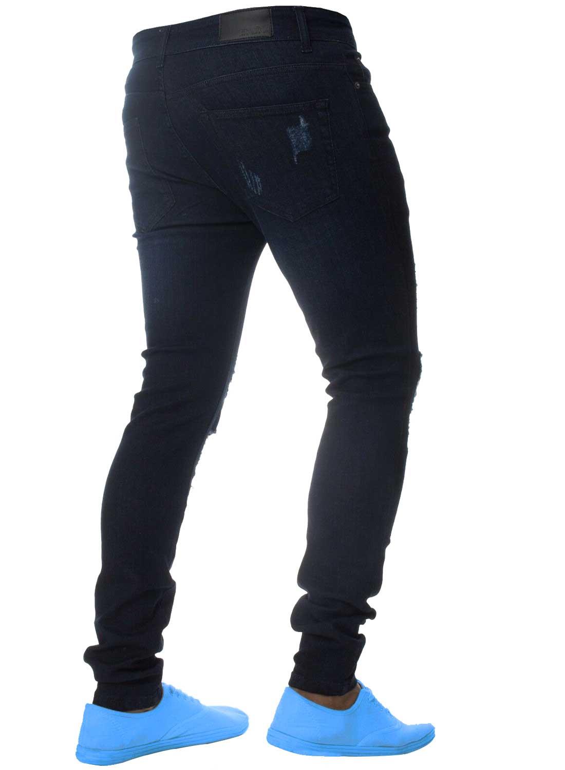 Men Enzo EZ376 Super Skinny Fit Stretch Ripped Style Denim Jeans Trousers Pants