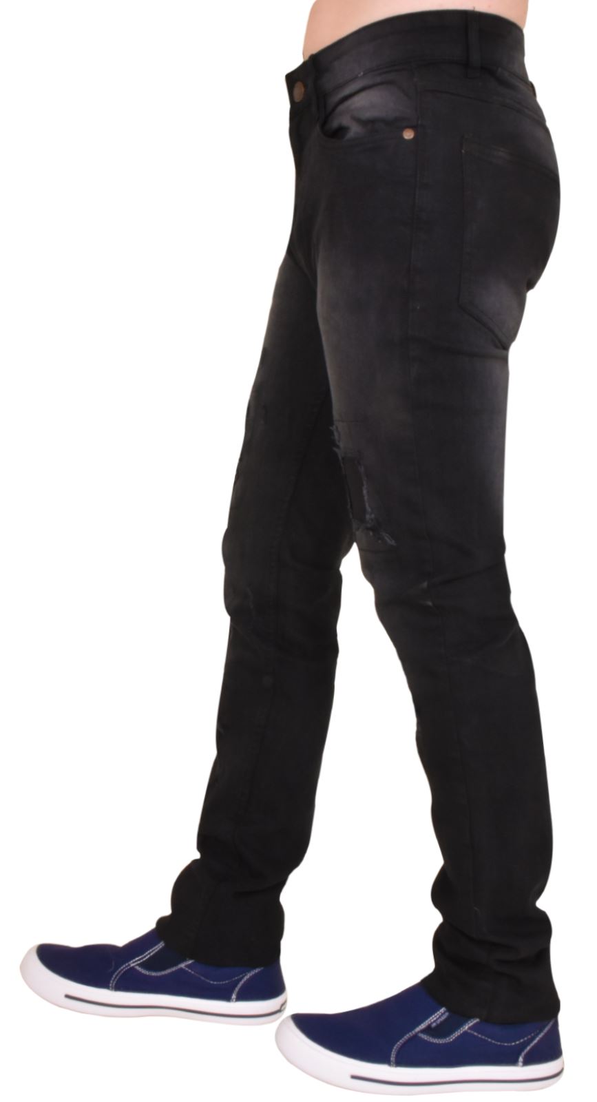 New Mens Slim Fit Jeans Ripped /& Repair 5 Pocket Western Straight Leg Denim