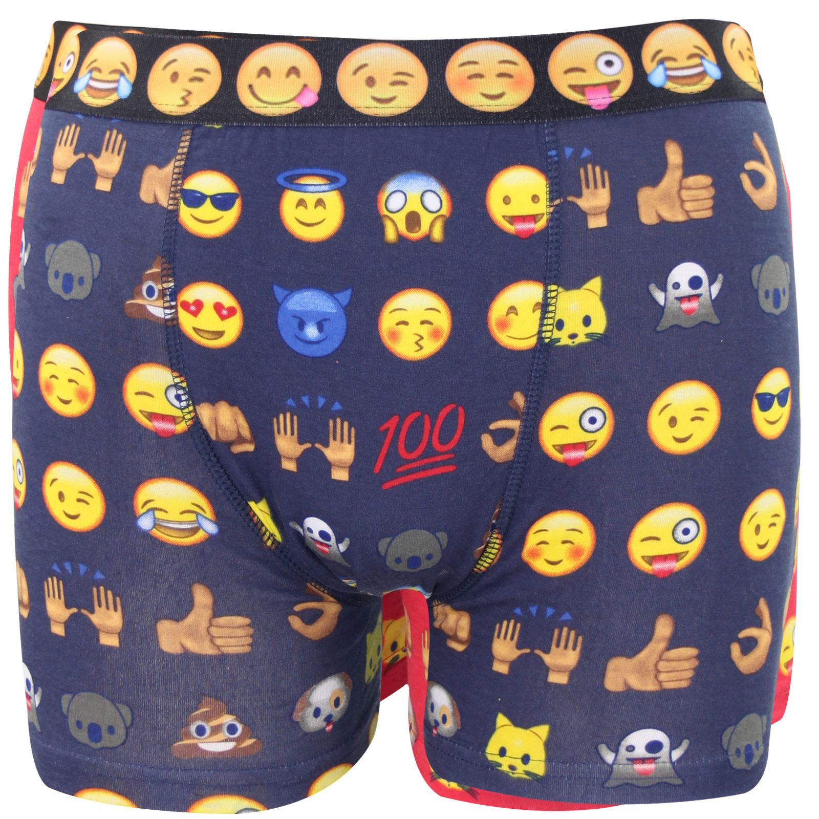 New Mens Emoji Printed Assorted Patterned Funny Novelty Shorts Trunks Underwear