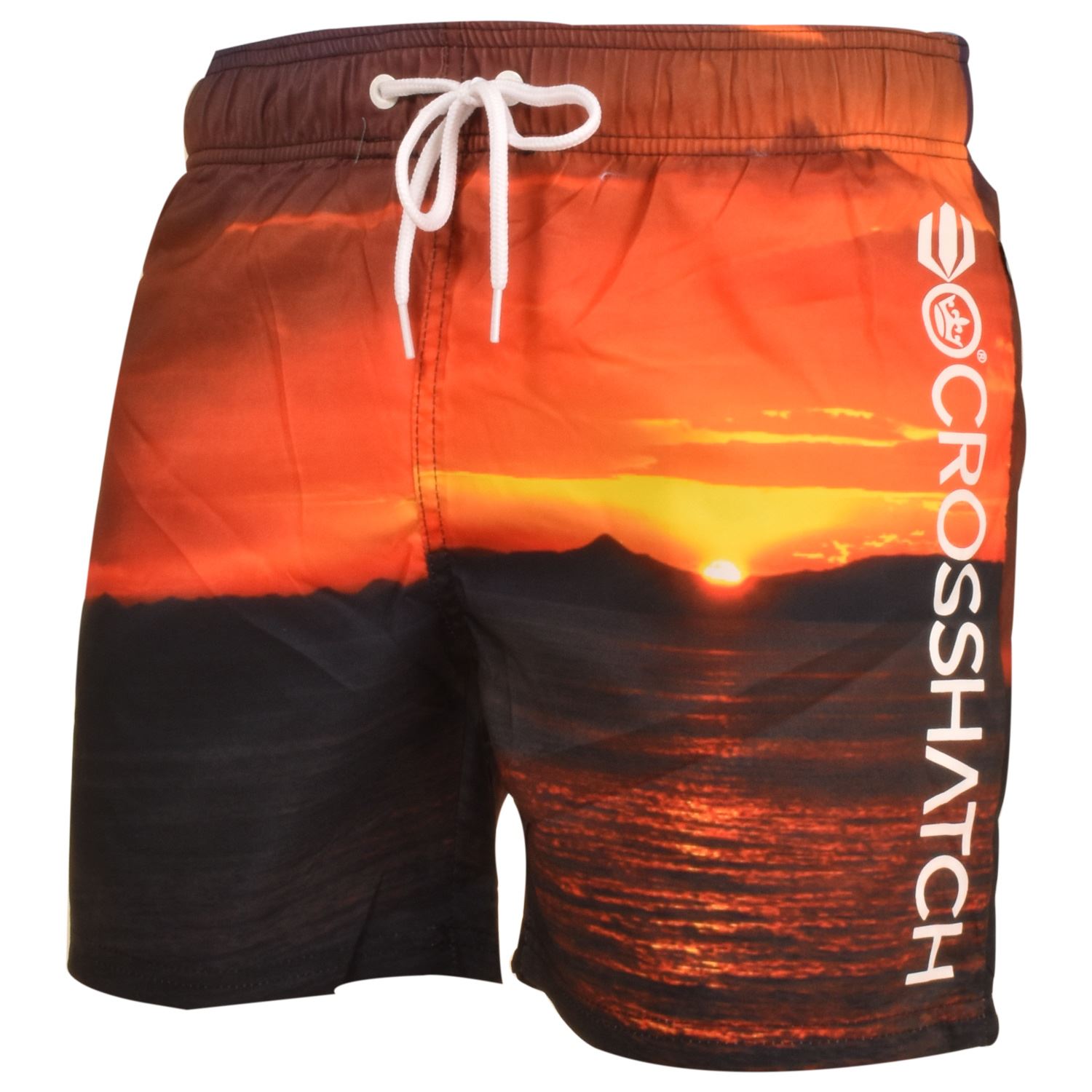 Crosshatch Hawaiin Sun Set Mens Holiday Swim Shorts Summer Beach Trunks S-2XL