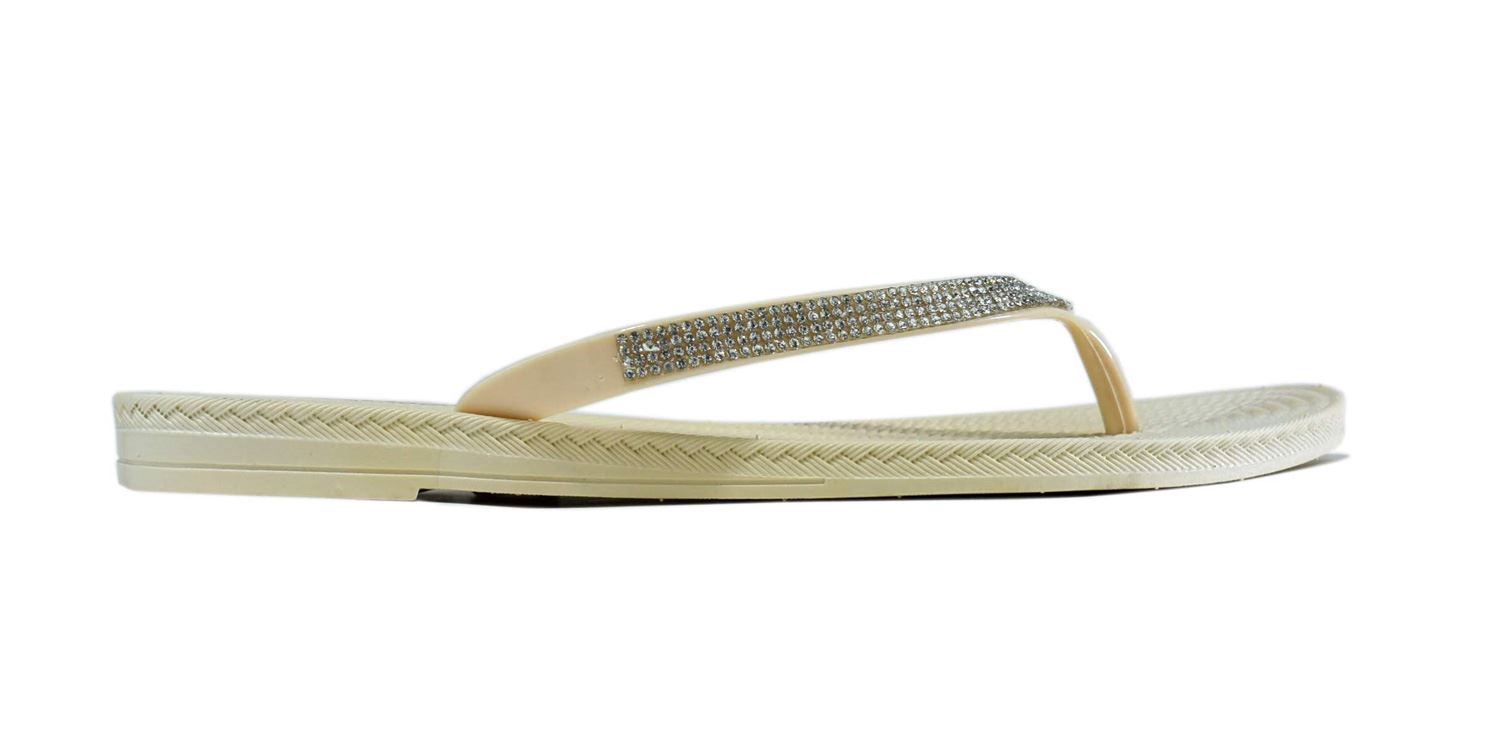 Ladies Flip Flops Sandal Diamate Women slip on Flat Toe post Thong UK Size 3-8