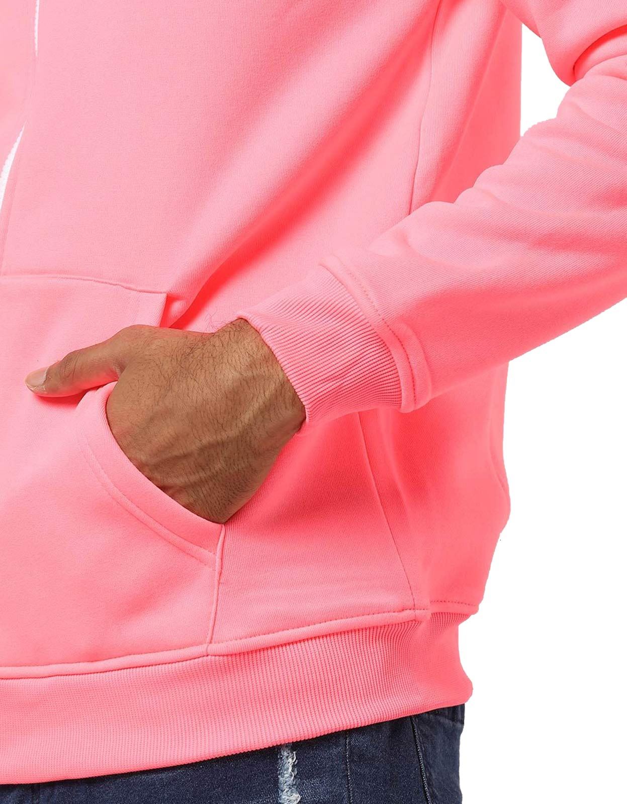 Mens Brave Soul Hoodie Sweatshirt Neon Zipup Hooded Plain Sweat Top Hoody Jumper