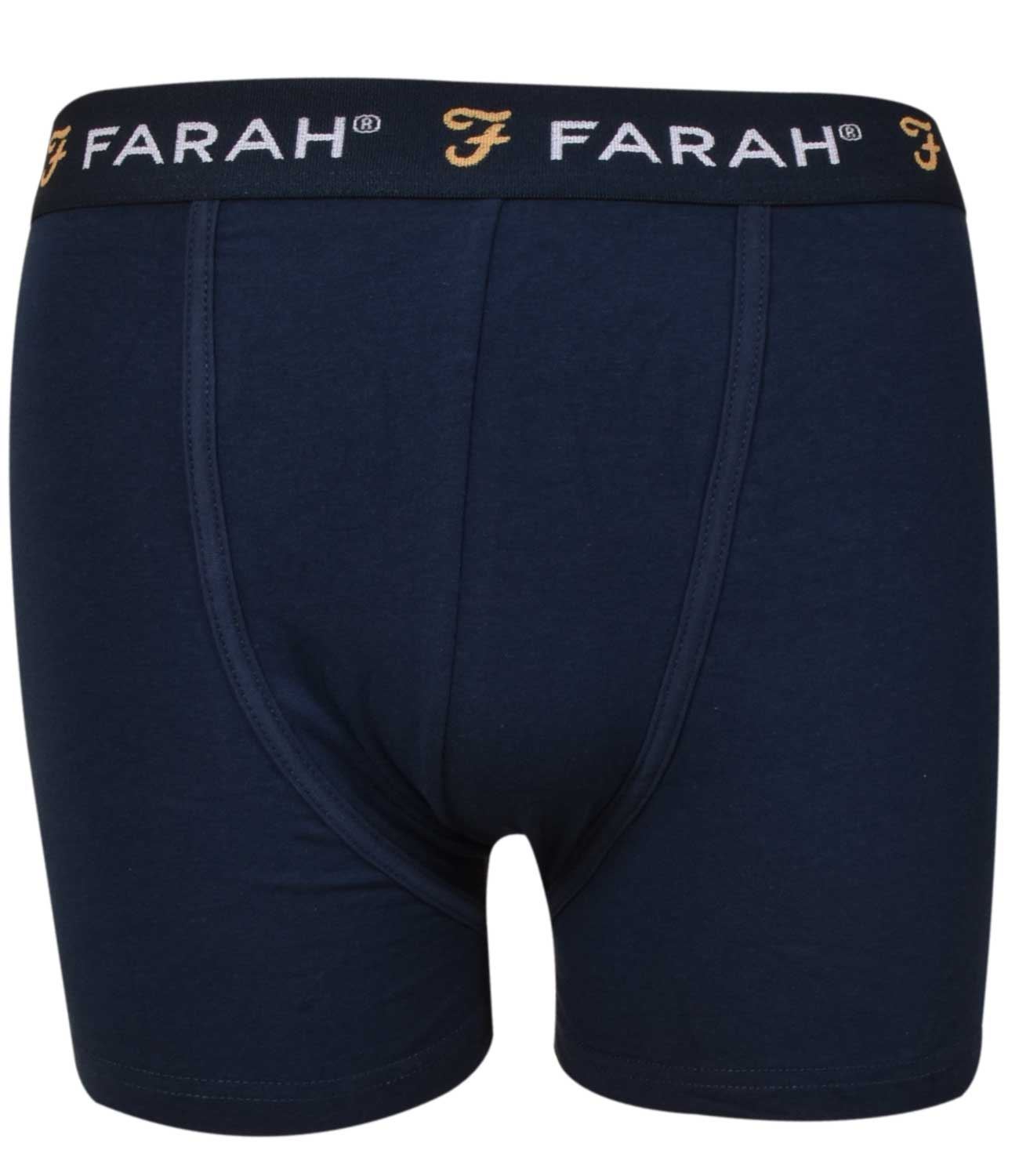 Farah Mens Arkona 3pk Plain Boxers Premium Quality Shorts