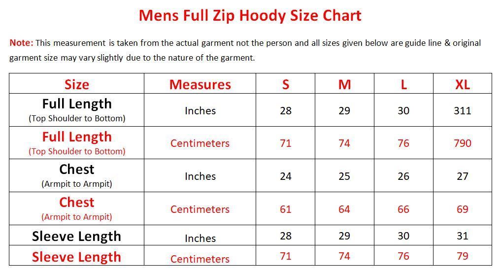 Men/'s Plain Full Zip Embroided Hoodie Fleece Casual Gym Adult Top Sweatshirt