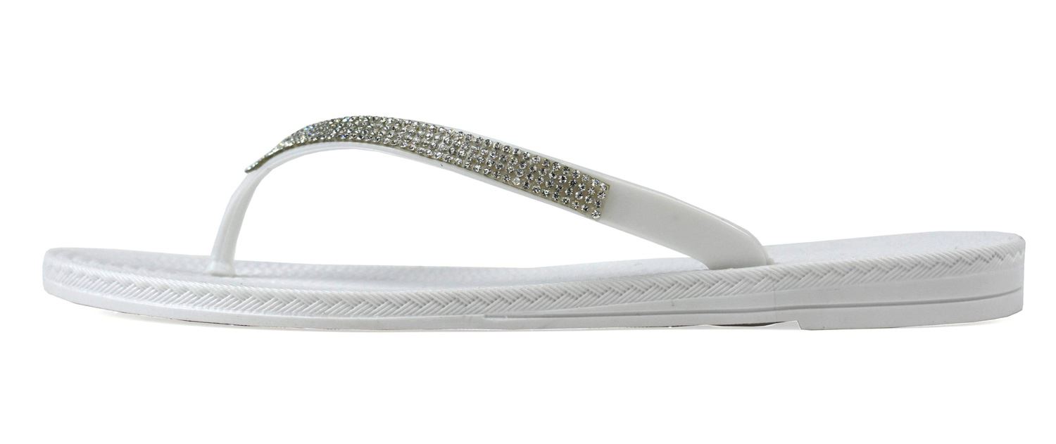 Ladies Flip Flops Sandal Diamate Women slip on Flat Toe post Thong UK Size 3-8