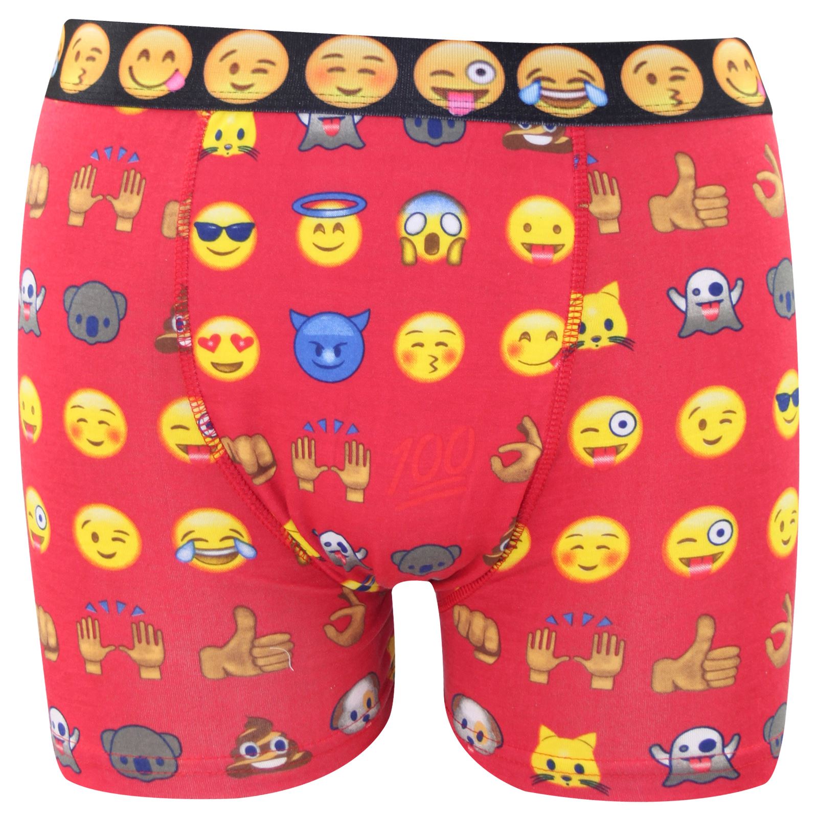 Mens Boxer Briefs Funny Face Emoji Happy Time Stretch Breathable Underpants