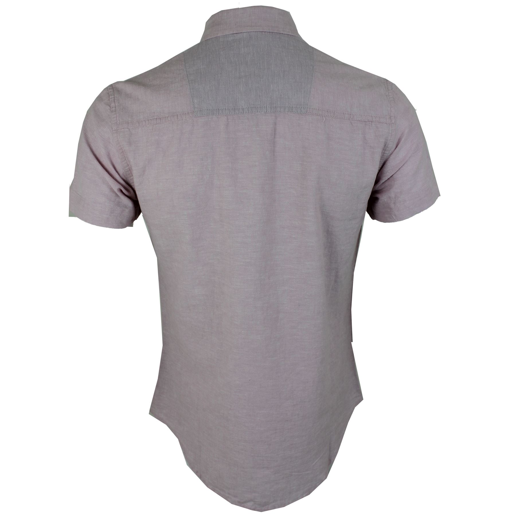 Mens Threadbare Linen Cotton Mix Plain Button Casual Summer Short Sleeve Shirt