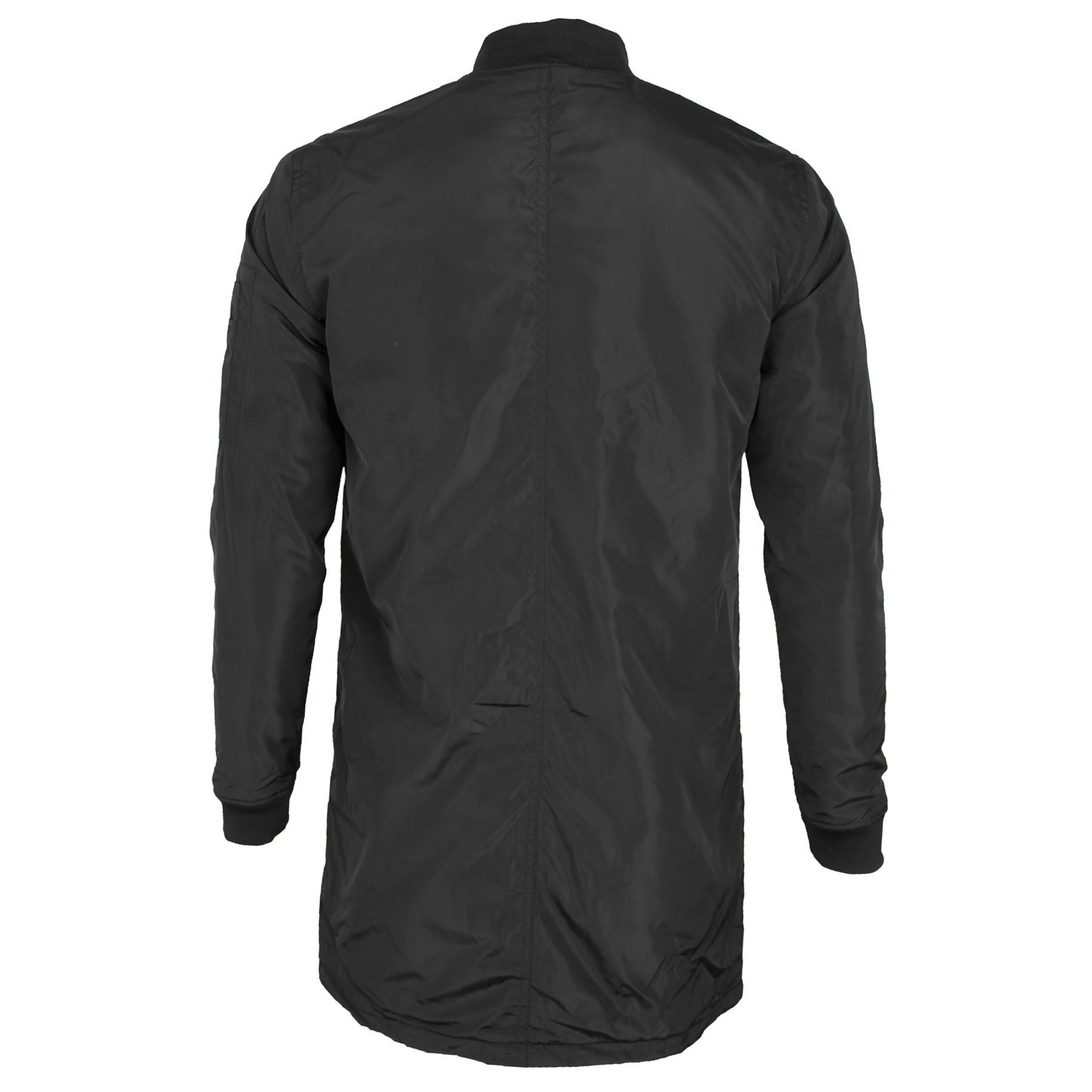 Mens Brave Soul Robinson Plain Longline Padded Lined MA1 Bomber Jacket Coat