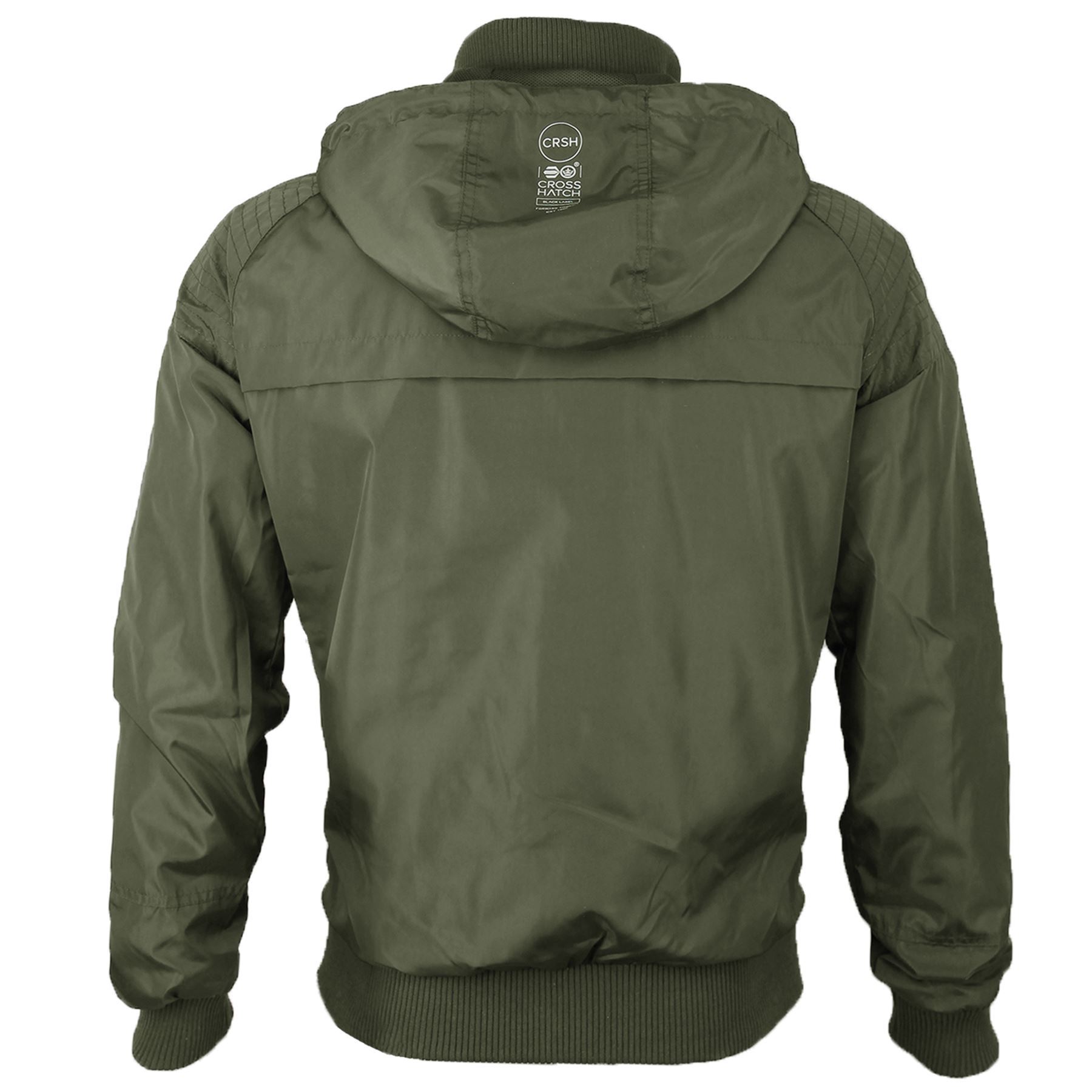 Mens Crosshatch Lightweight Contrast Showerproof Windbreaker Hooded Jacket Coat