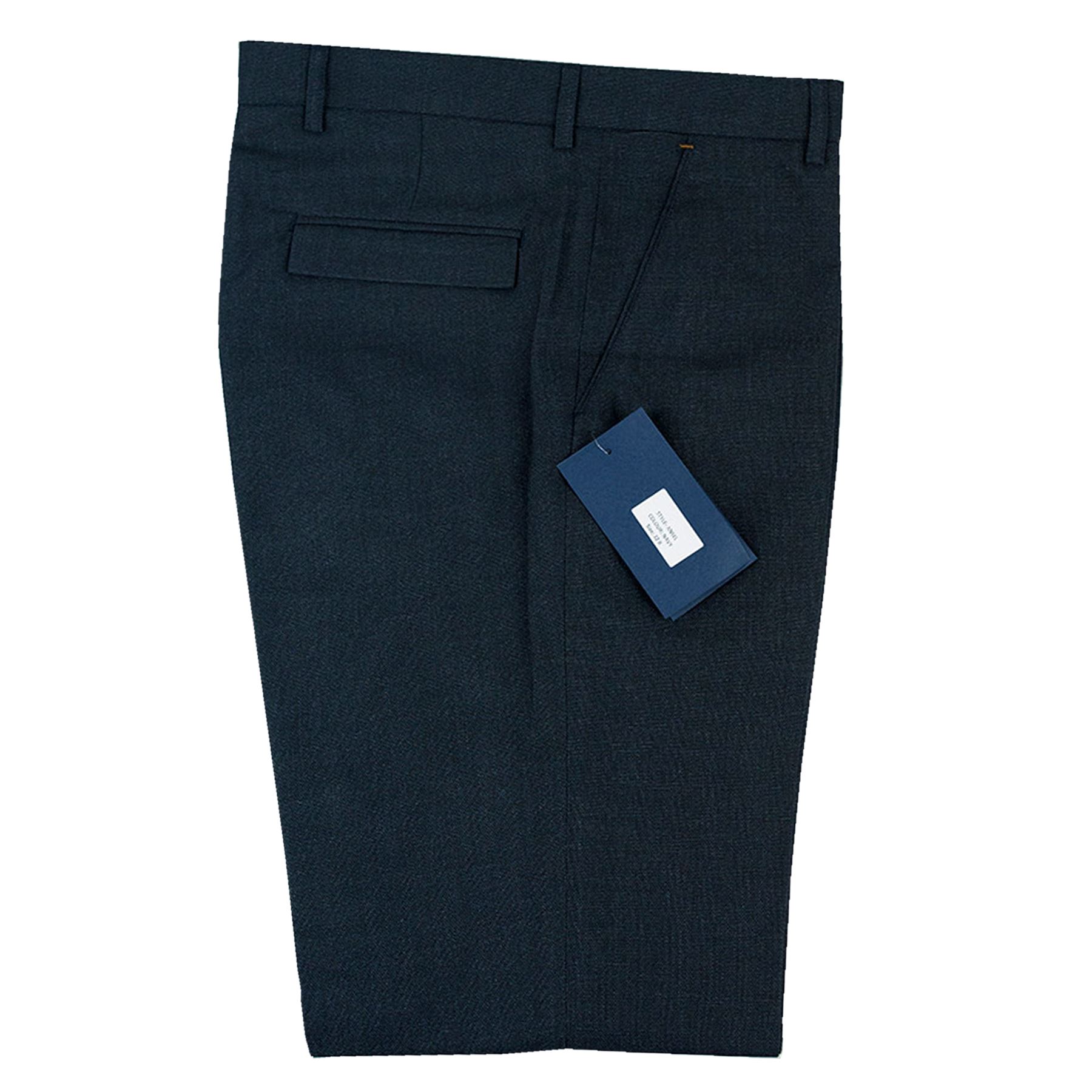 Da Uomo TRASMISSIONE Smart Formale Casual Tinta Unita Blu Scuro Pantaloni Regular Fit Pantaloni Tuta