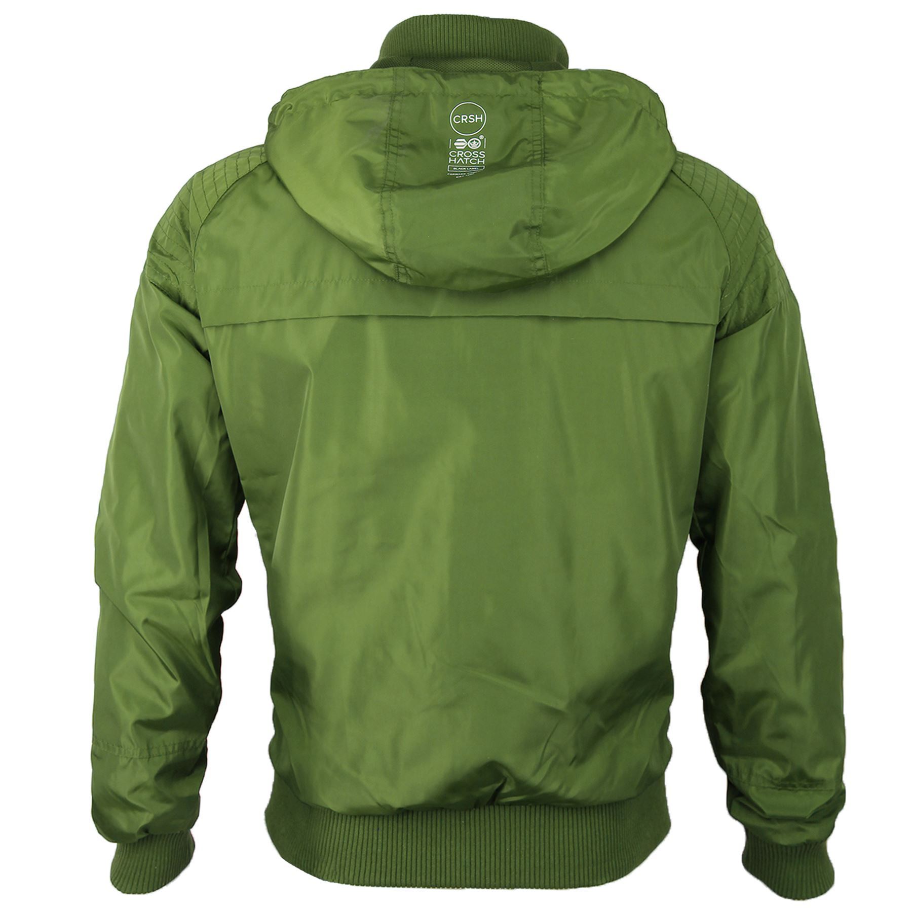 Mens Crosshatch Lightweight Contrast Showerproof Windbreaker Hooded Jacket Coat
