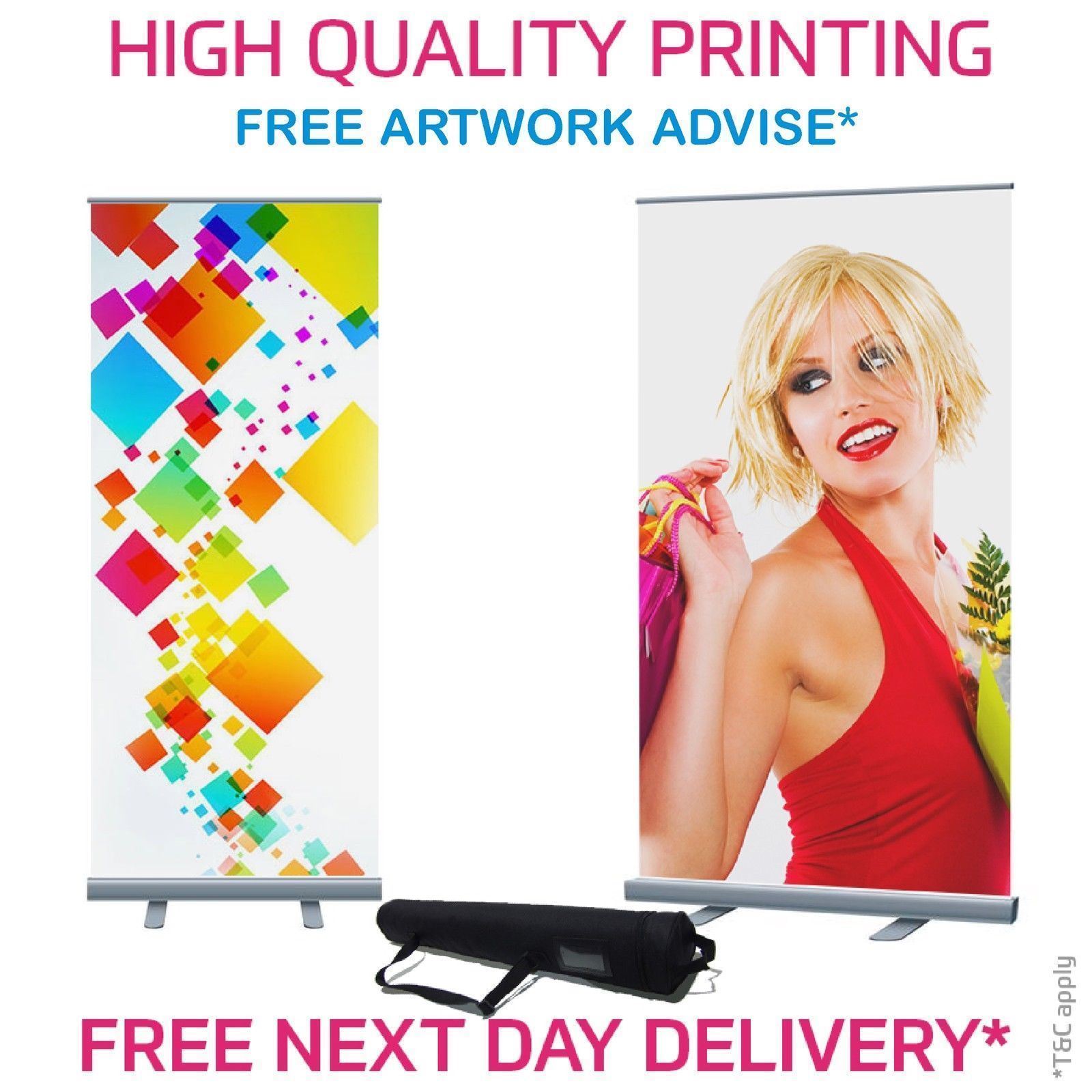 Roller Banner Pop//Roll//Pull up Exhibition Display Stand With Printed Artwork