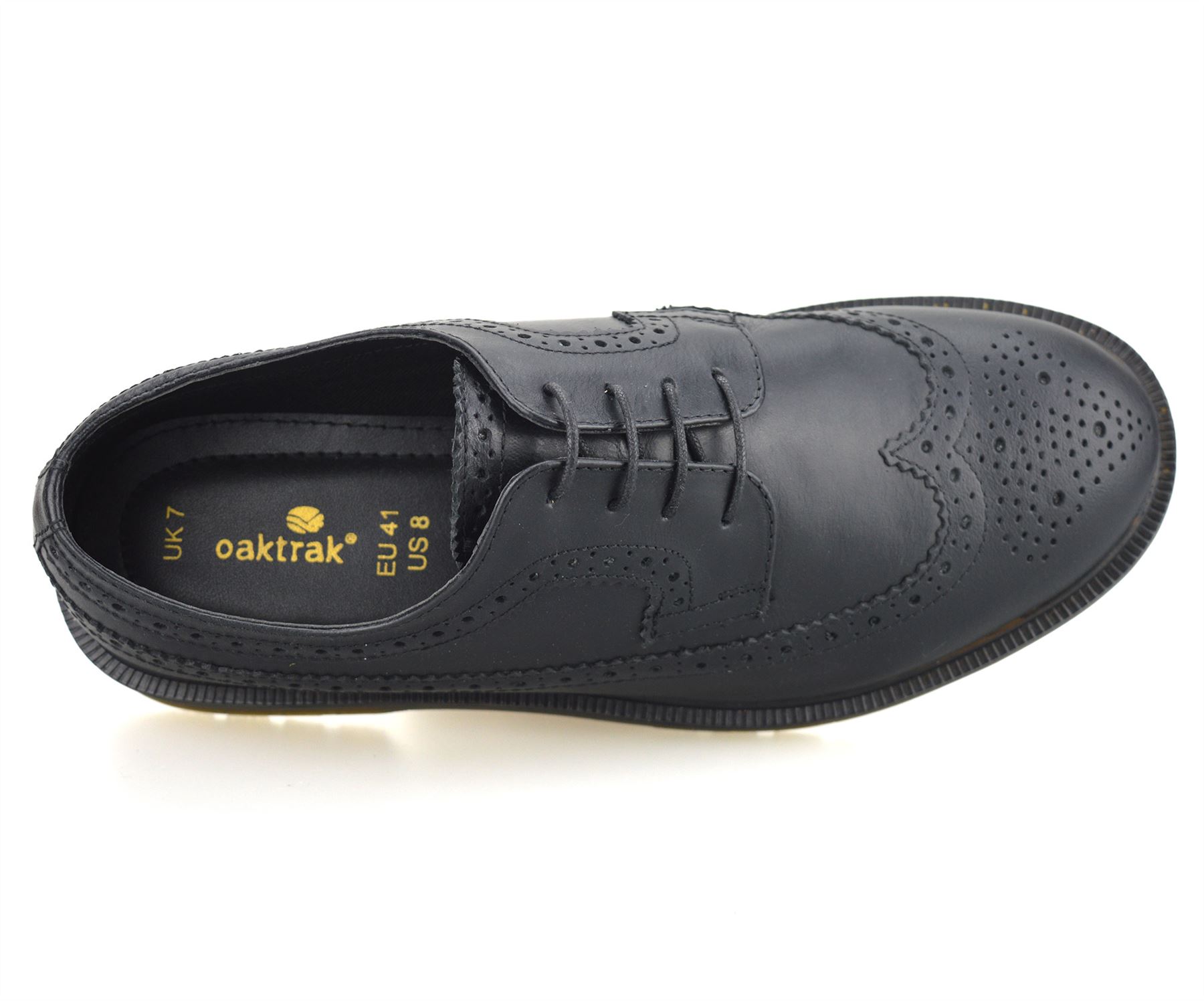Mens Leather Brogues Casual Smart Lace Up Formal Oxford Work Office Shoes Size