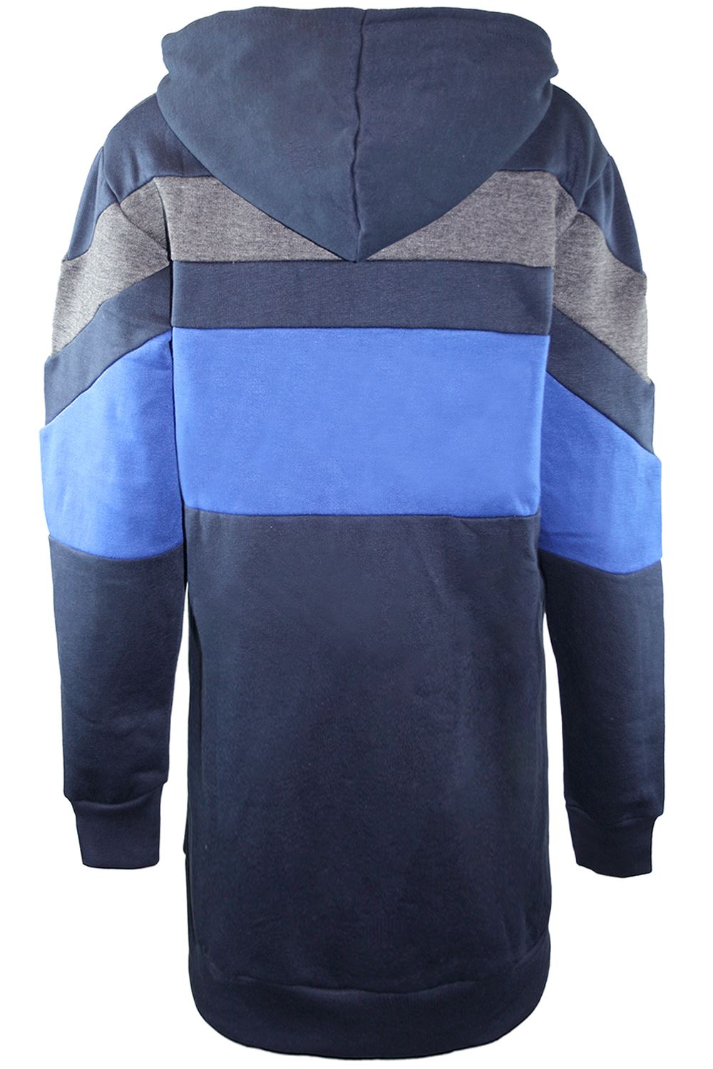Women Ladies Sweatshirt Hooded Contrast Stripes Long Sleeve Baggy Pullover Dress