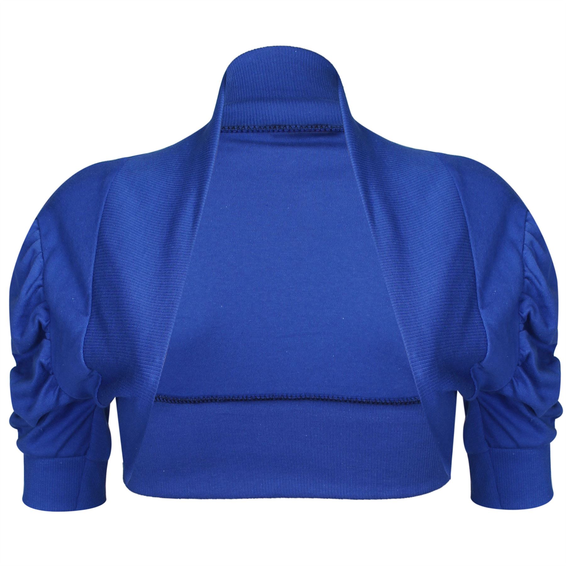Kids Girls Cropped Stretchy Ruched New Sleeves Bolero Shrug Cardigan Crop Top