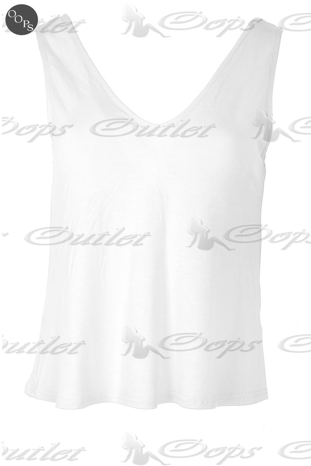 Womens Ladies Muscle Vest V Neck Front V Back Tank T Shirt Top Plus Size UK 8-22