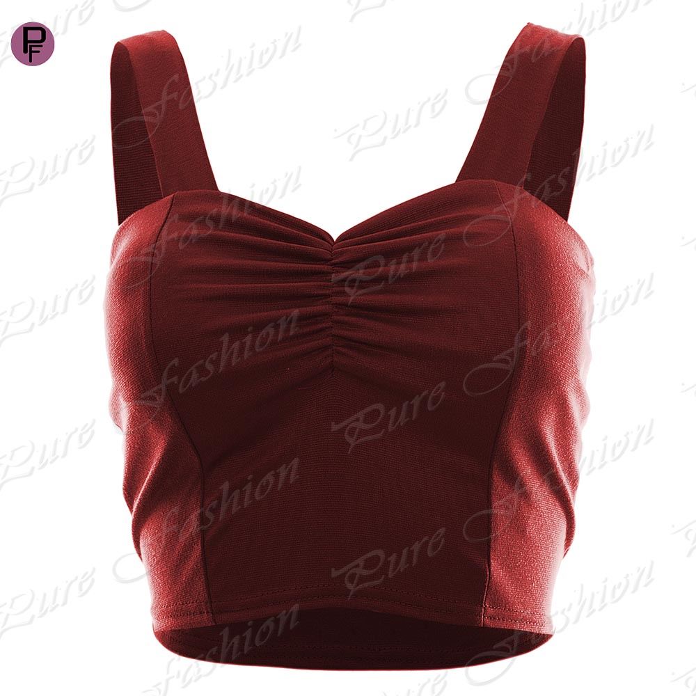 Womens Ladies Padded Summer Stretch Strappy Cropped Vest Bra Boobtube Bralet Top