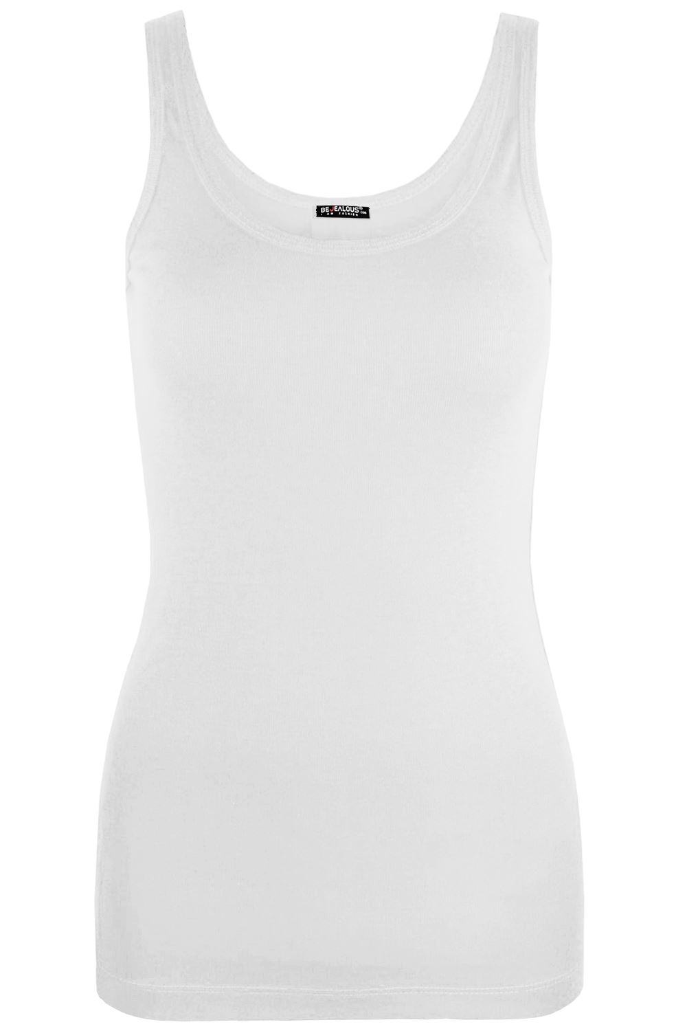 Womens Plain Sleeveless Ladies Cotton Long Casual Gym Summer Tank Tops Vest Top