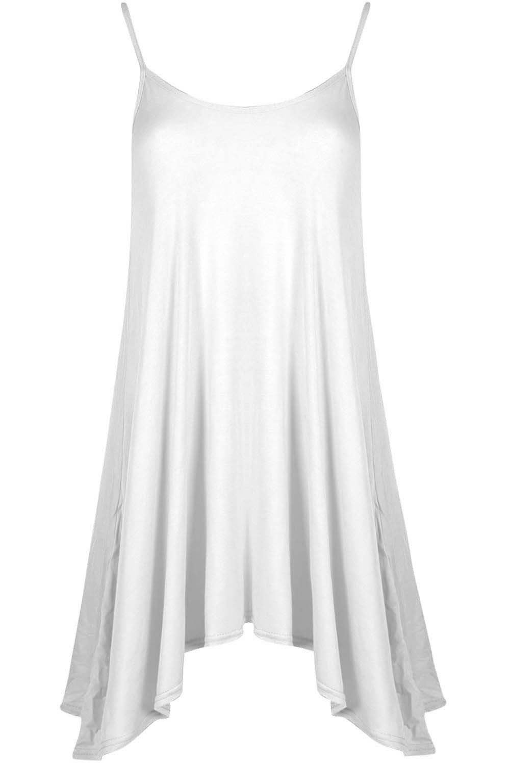 Señoras para mujer Larga Camisola Cami Con Tiras Acampanada Swing Vestido Sin Mangas Chaleco Top