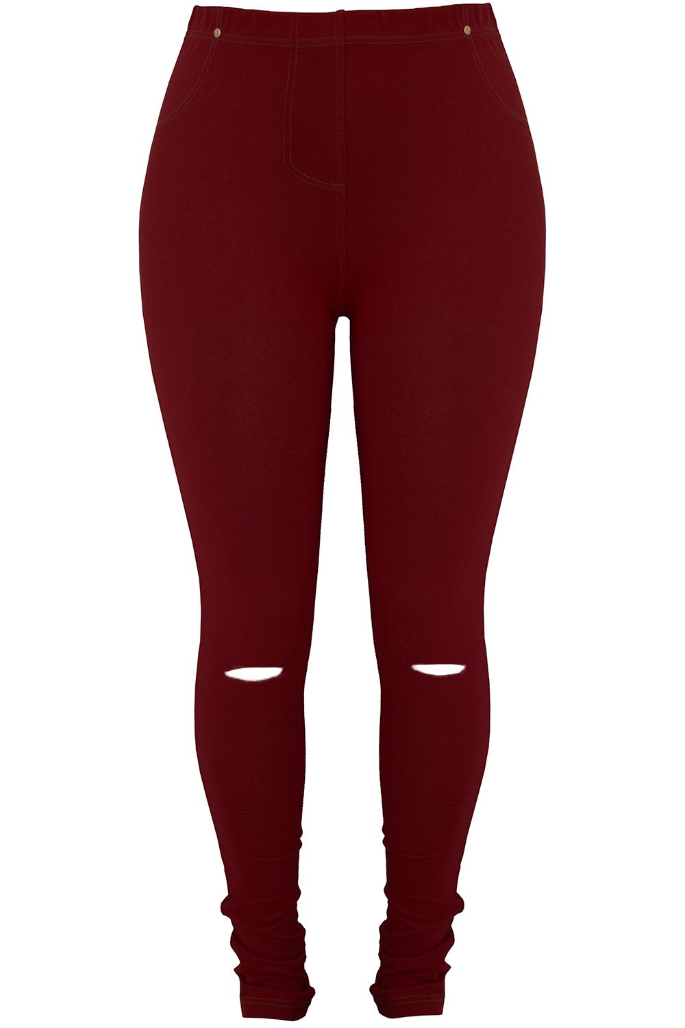 Plus Size Womens Ladies Elasticated Pockets Full Length Denim Jeggings Leggings