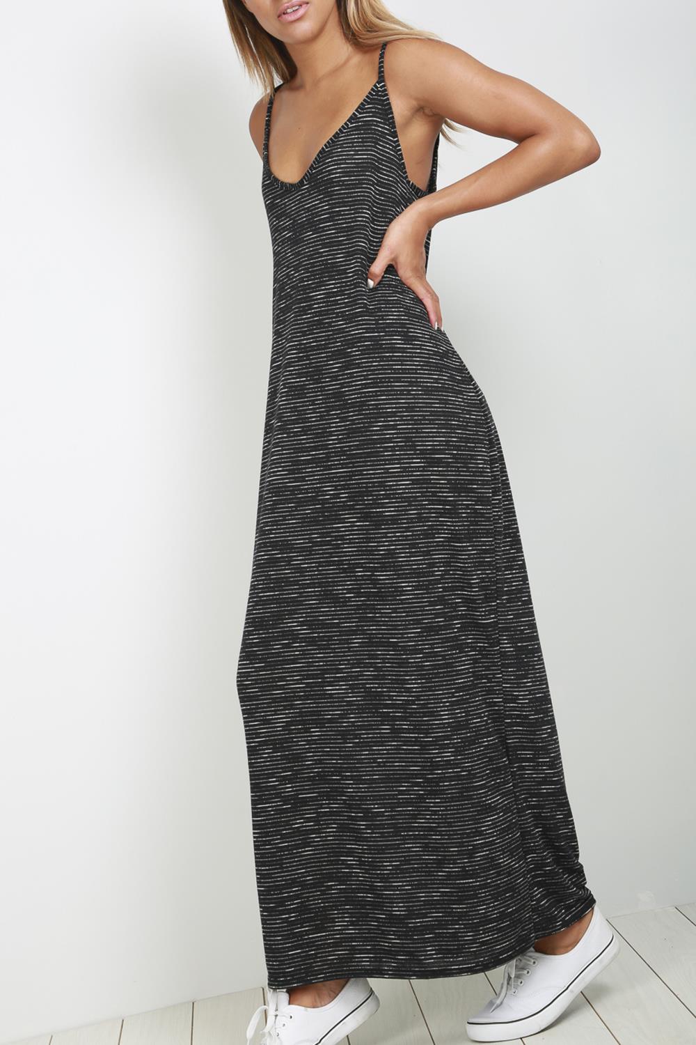 Donna Italiana Drappo Canottiera V collo sottile con cinturini MAXI ABITI Plus Size