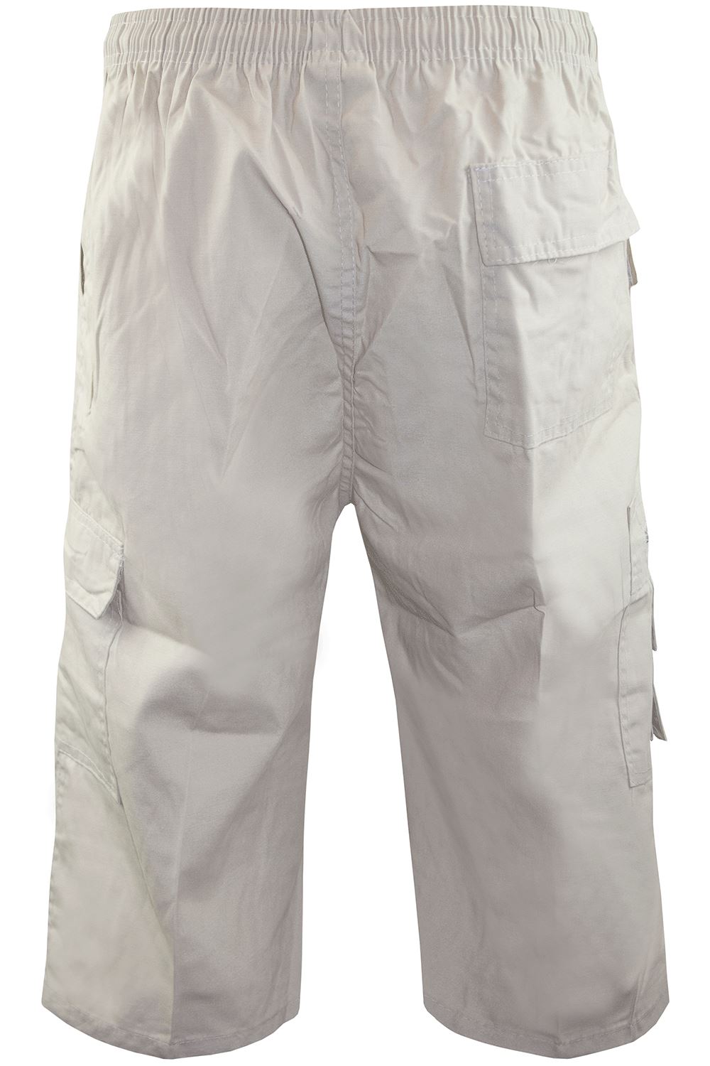 Da Uomo Elastico In Vita Cargo Combat Plain Pantaloncini Casual inferiore pantaloni Zipper