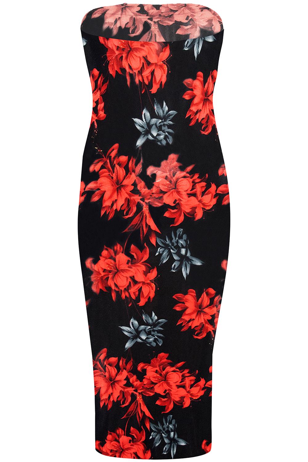 Womens Ladies Strapless Midi Jersey Bandeue Boobtube Plain Bodycon Dress