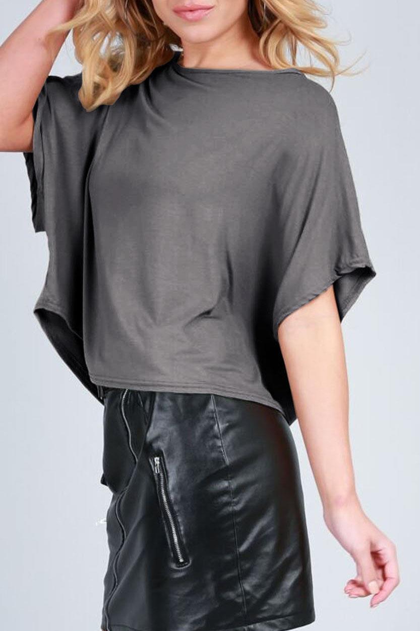 Ladies Oversized Batwing Short Sleeve 