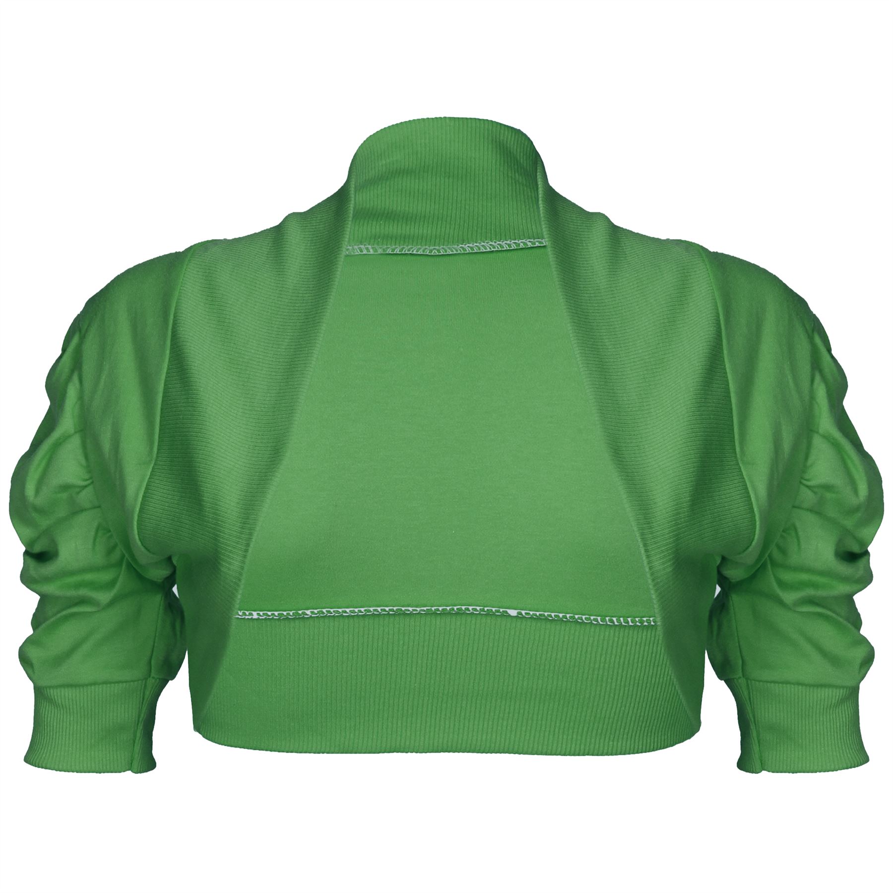 Kids Girls Cropped Stretchy Ruched New Sleeves Bolero Shrug Cardigan Crop Top