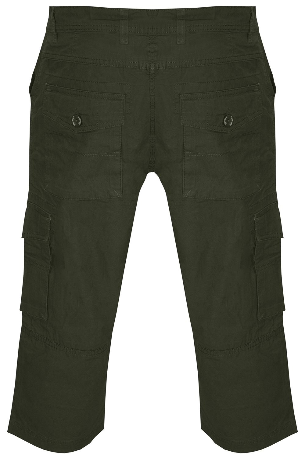 Homme Cargo à Ceinture Fermeture Éclair Up Multi Poches Pantalon de combat Trois Quart Shorts