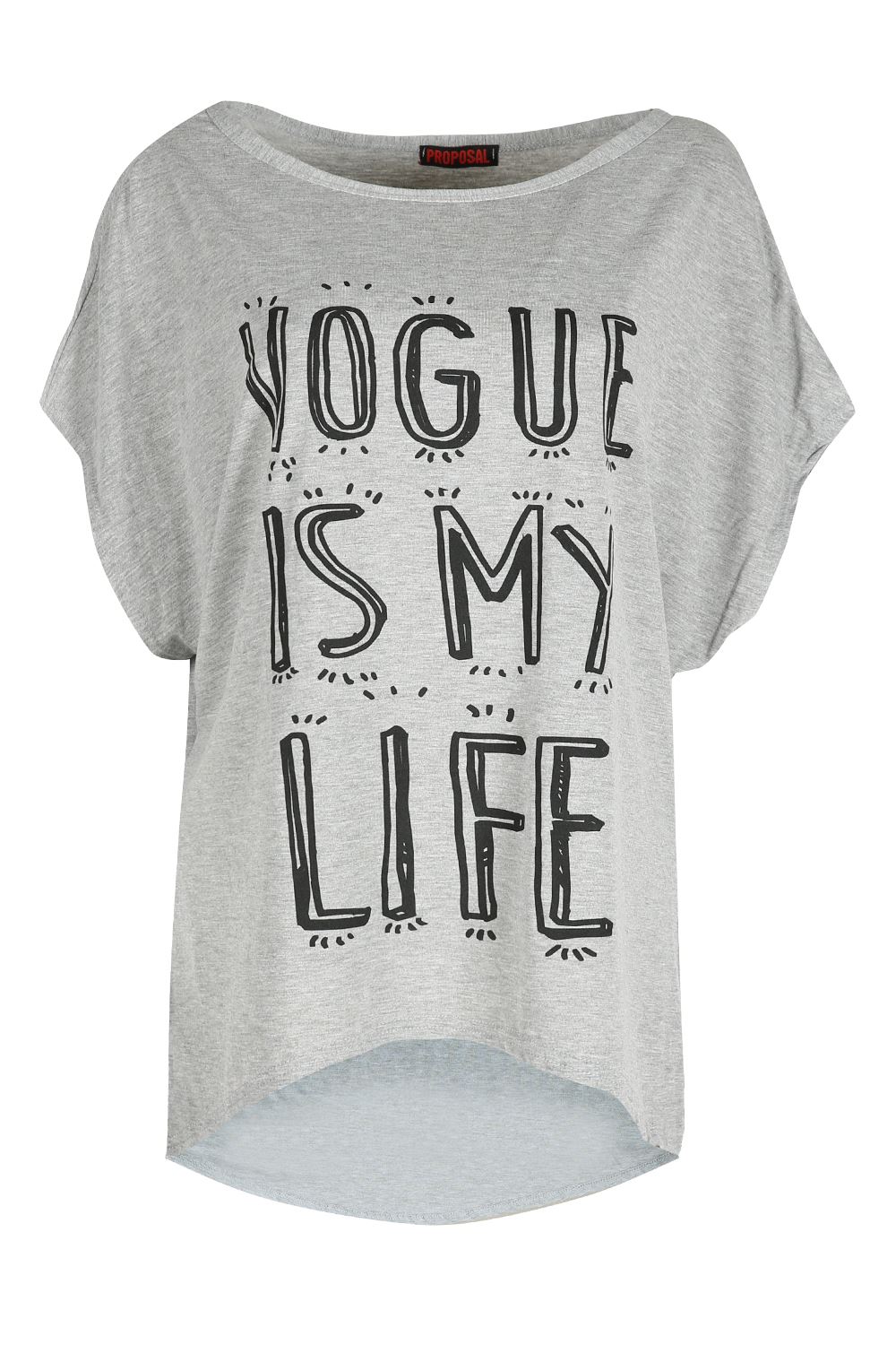 Da Donna i/'m not crazy Baggy Hi N oversize Orlo Irregolare T Shirt Dress Top