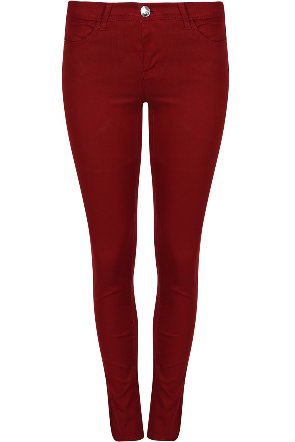 Womens Skinny Plain Denim Jeans Ladies Slim Fitted Pocket Stretchy Pants Trouser