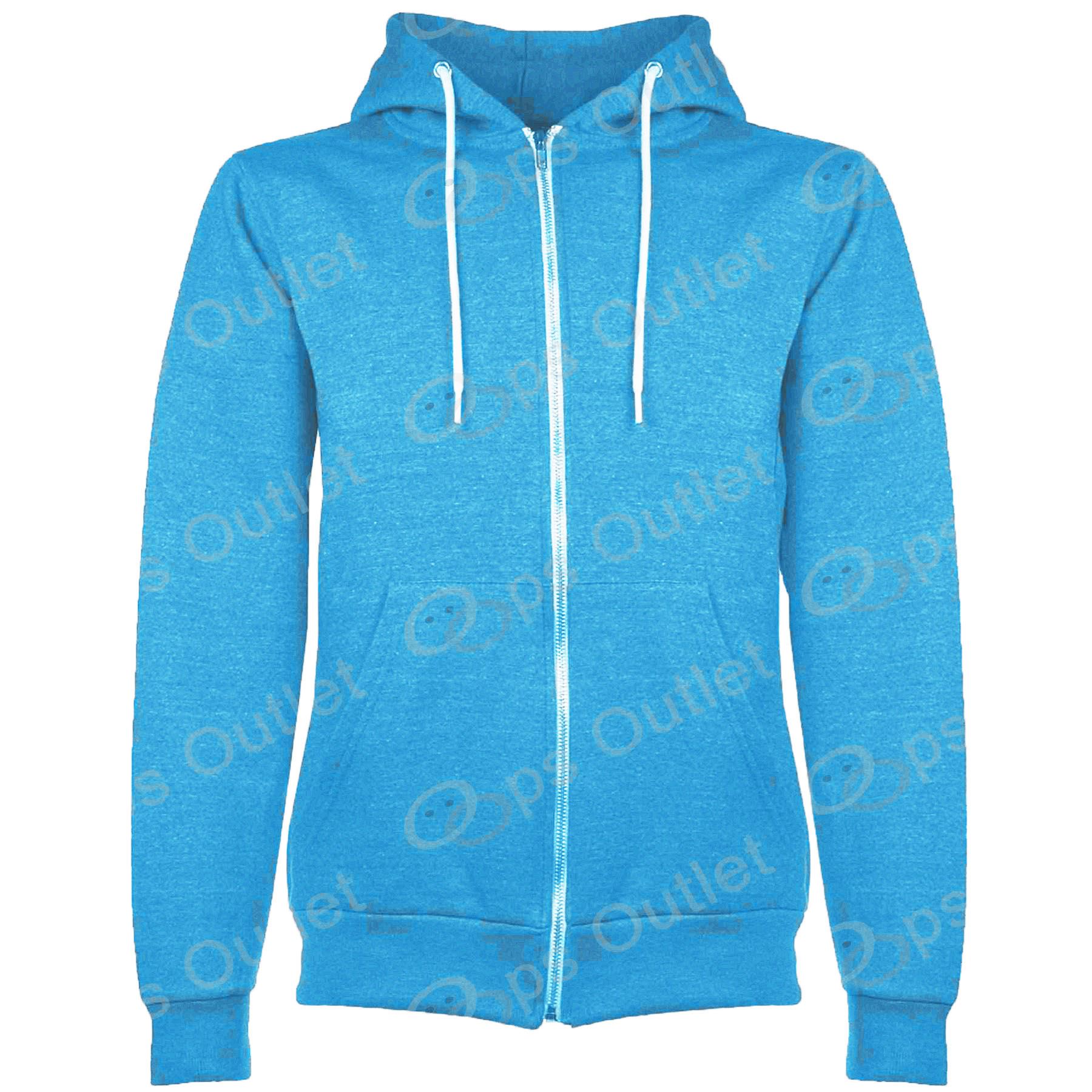 Mens Plain Hoodie Fleece Knit Zip Up Hoody Jacket Hooded Sweatshirt Zipper Top