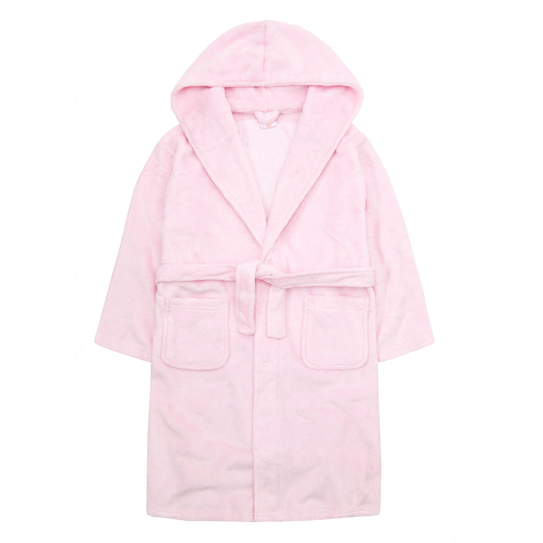 Girls Sequin Dressing Gown Robe Warm Soft Plush Fleece Hooded Slogan Princess