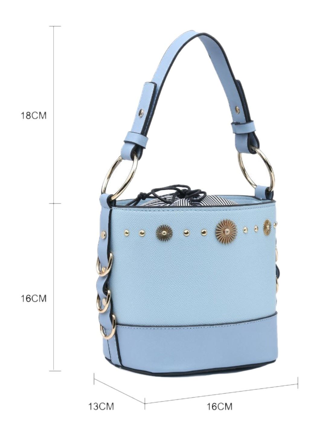 Top para mujer Tachonada Hebilla Hebilla De Tela cordón Bolso de Mano Rayas Casual