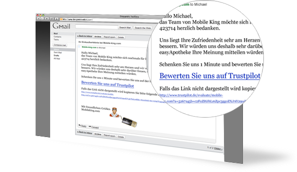 - Eine einzige E-Mail erzeugt sichtbare Ergebnisse.