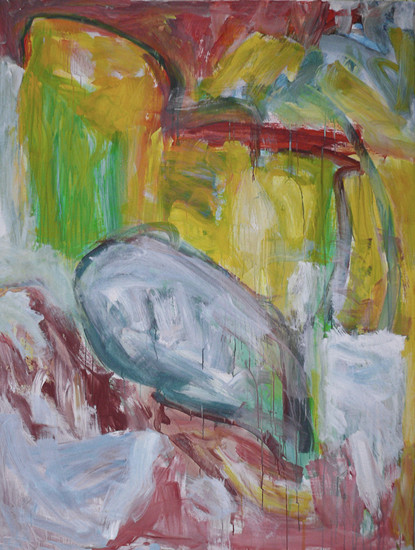 'Traffic-light' - een modern, abstract en groot schilderij van Benfo; samen geschilderd door Ben Vollers & Fons Heijnsbroek; te koop