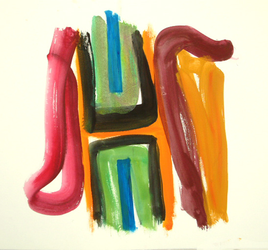 'Locking' - abstracte gouache, nr. 6.485 - * gratis kunst / niet meer beschikbaar