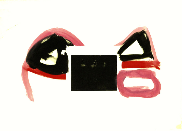 'Black & rouge' - gouache nr. 6.496 - * gratis kunst / niet meer beschikbaar