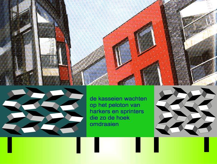 Monumentale computerart. Hedendaagse Stadswal met Poëziewand. Tekst: Michel Martinus